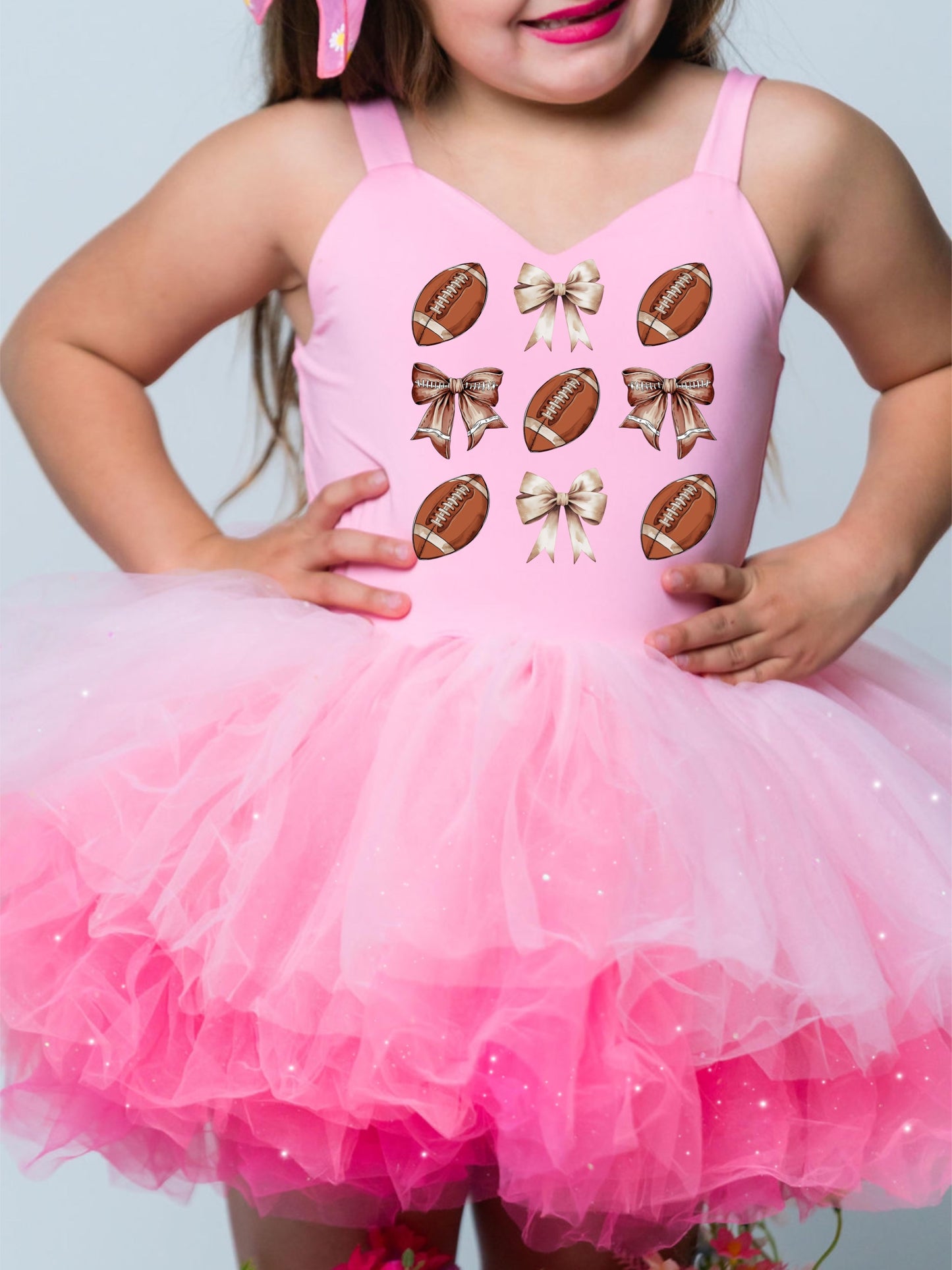 Football two piece tutu set full coverage or one piece (select your design and tutu)