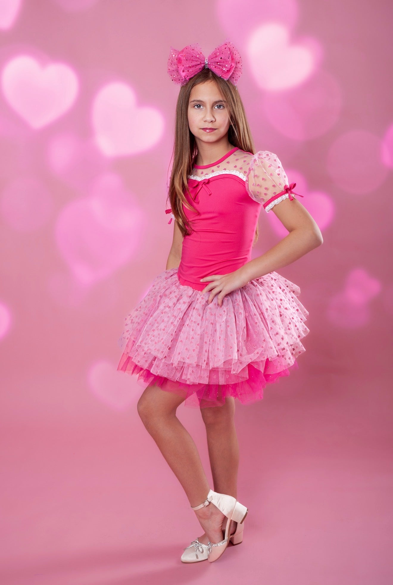 Heart open back tutu set