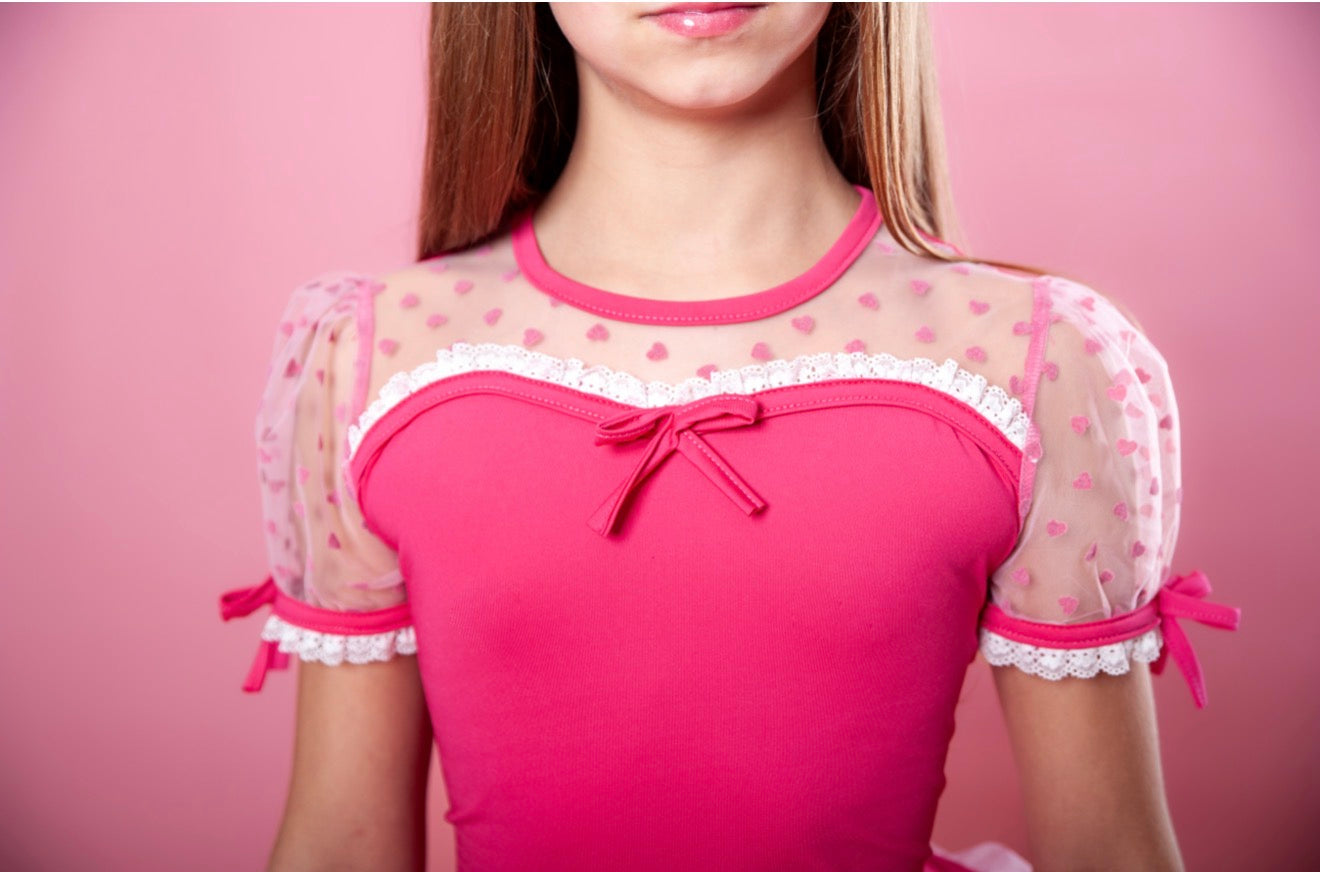 Heart open back tutu set