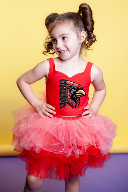 Cardinals two piece tutu set full coverage (select your design and tutu)