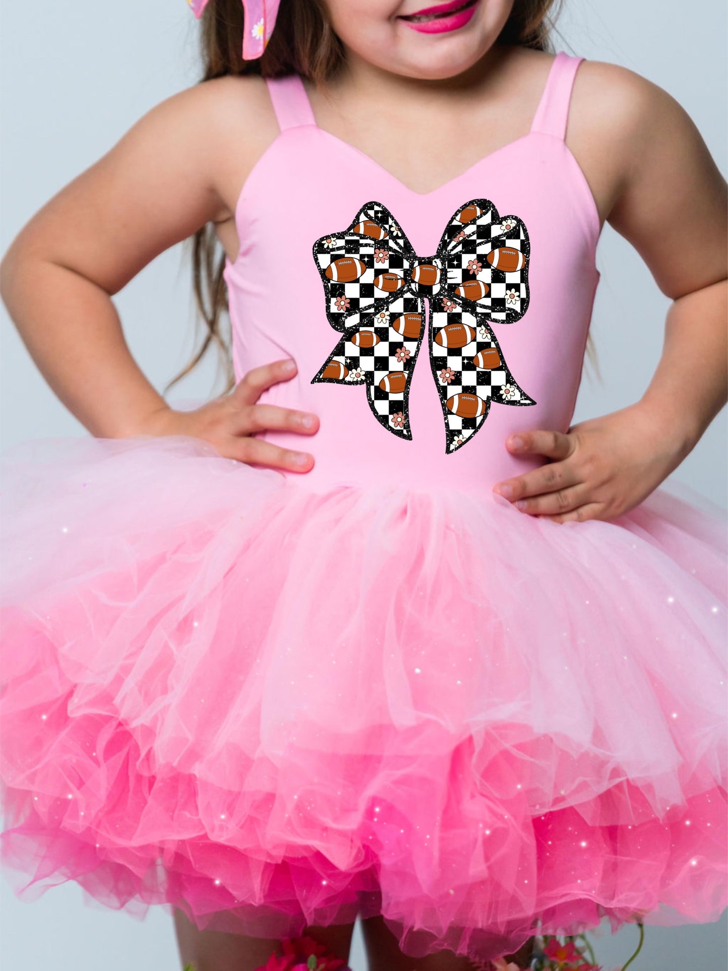 Football two piece tutu set full coverage or one piece (select your design and tutu)