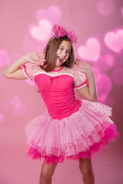 Heart open back tutu set