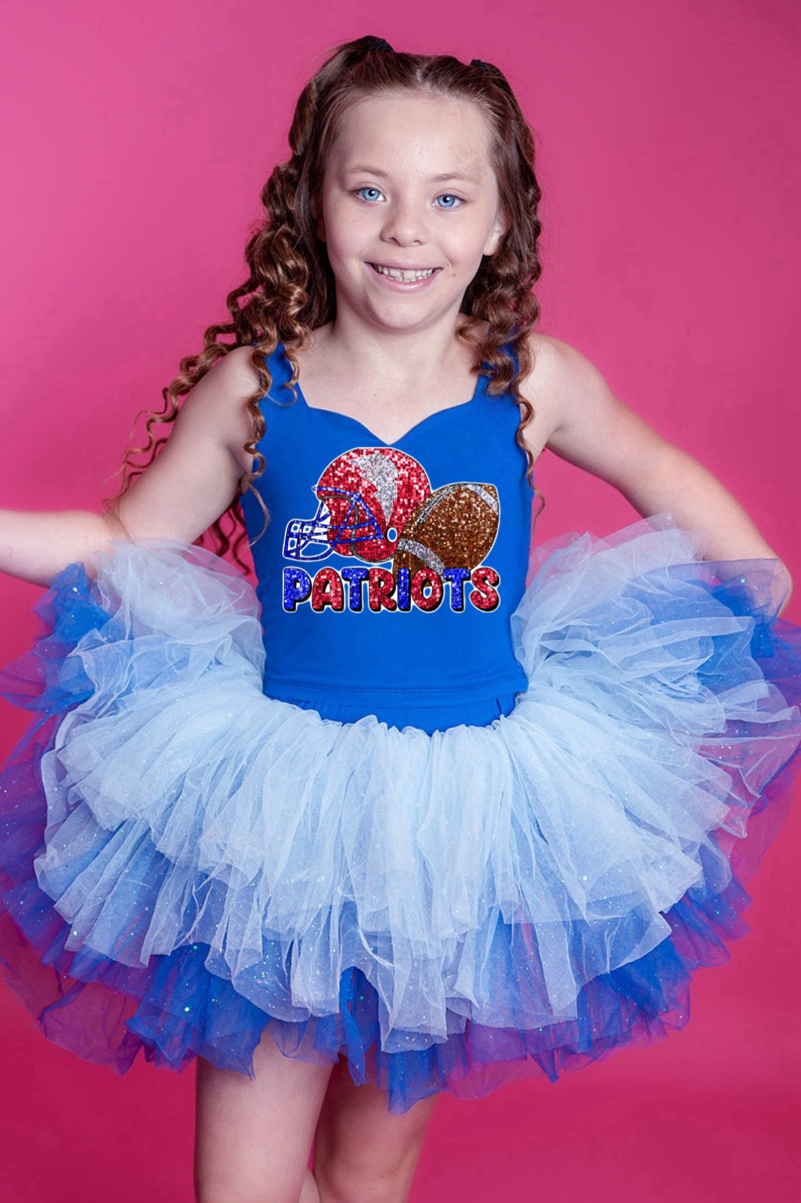 Patriots two piece tutu set full coverage (select your design and tutu)