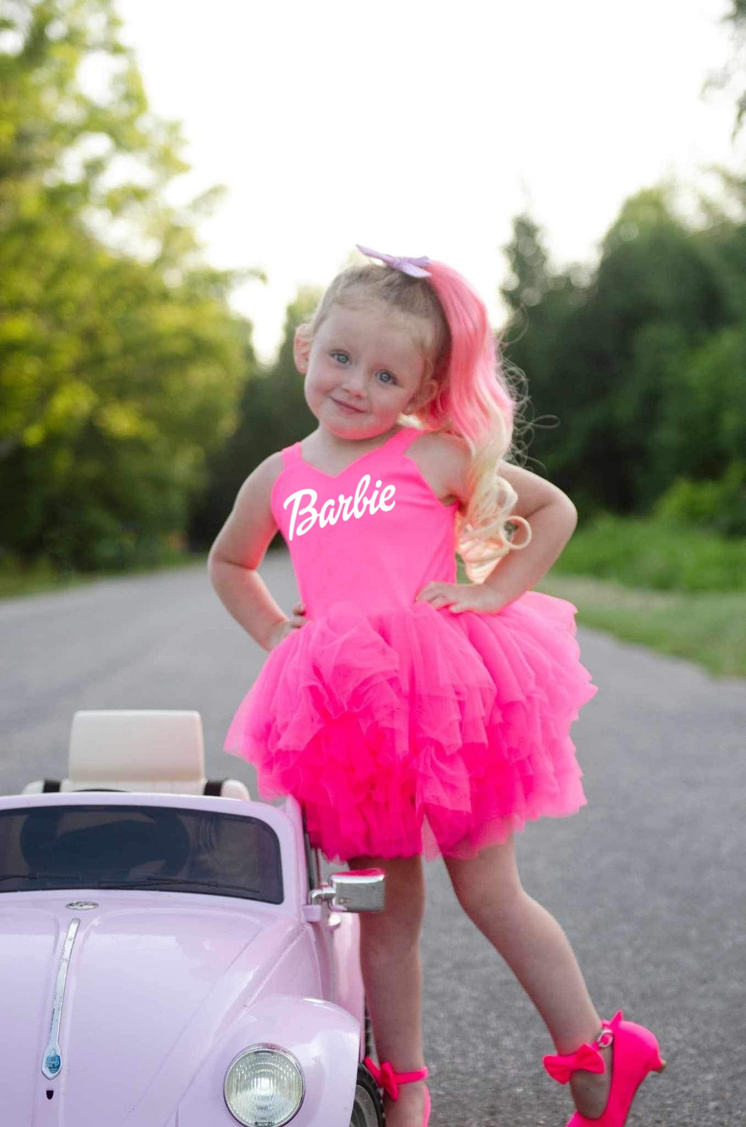 Neon pink soft tulle B girl