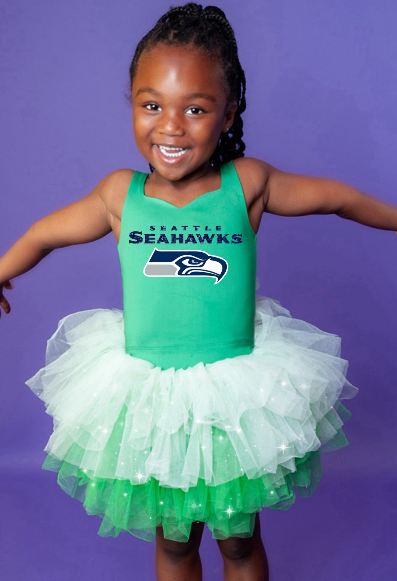 Seahawks two piece tutu set full coverage (select your design)