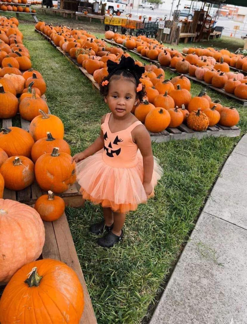 Orange pumpkin two piece tutu set glitter tulle