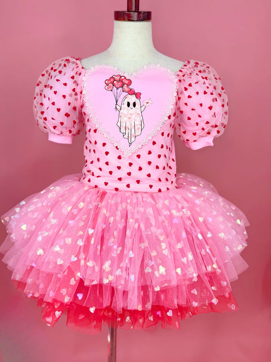 Ghosty heart balloons on heart two piece tutu set