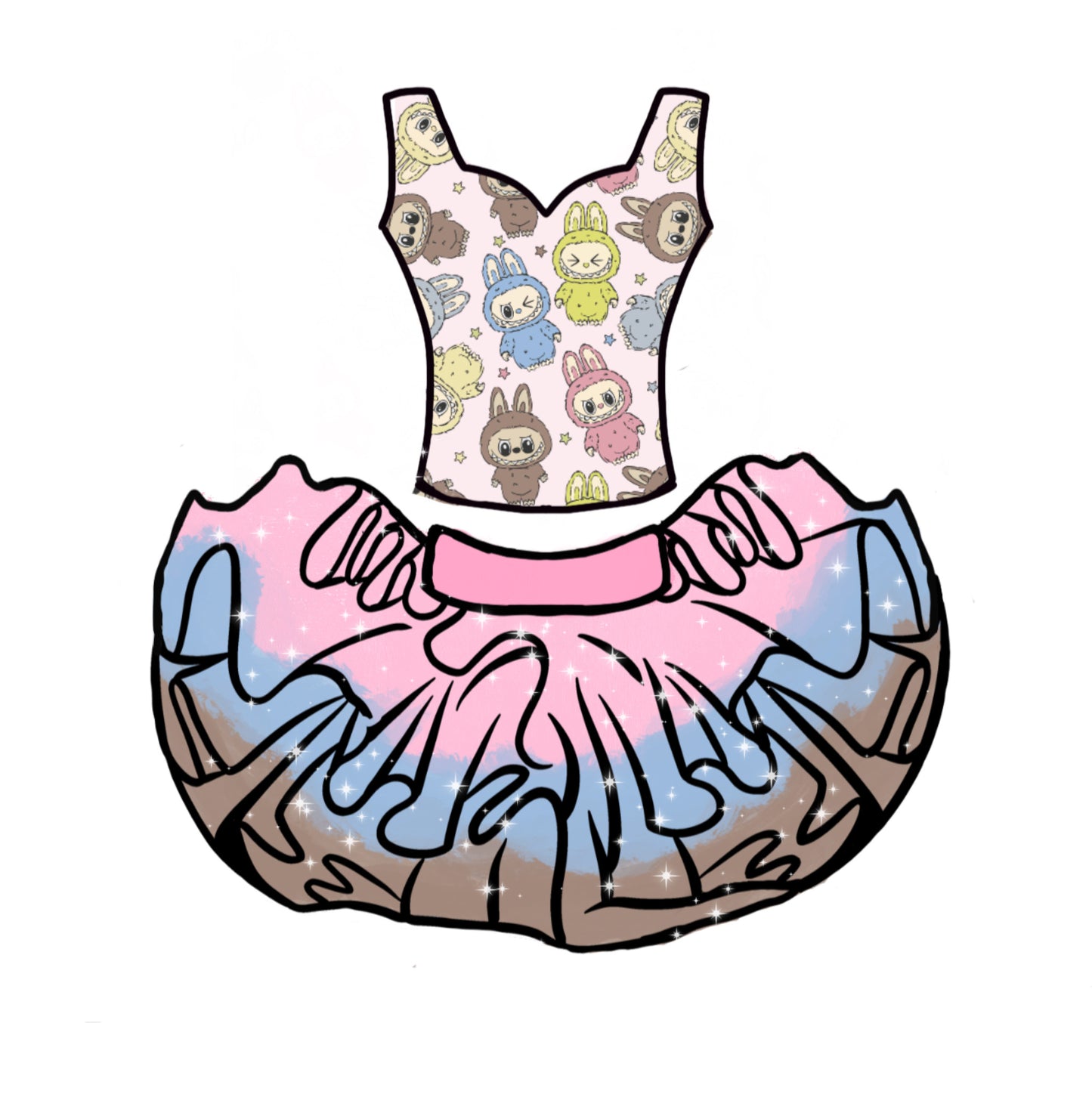 Labubu tutu two piece set