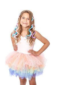 PASTEL RAINBOW SWEETHEART lSOFT TULLE TUTU LEOTARD