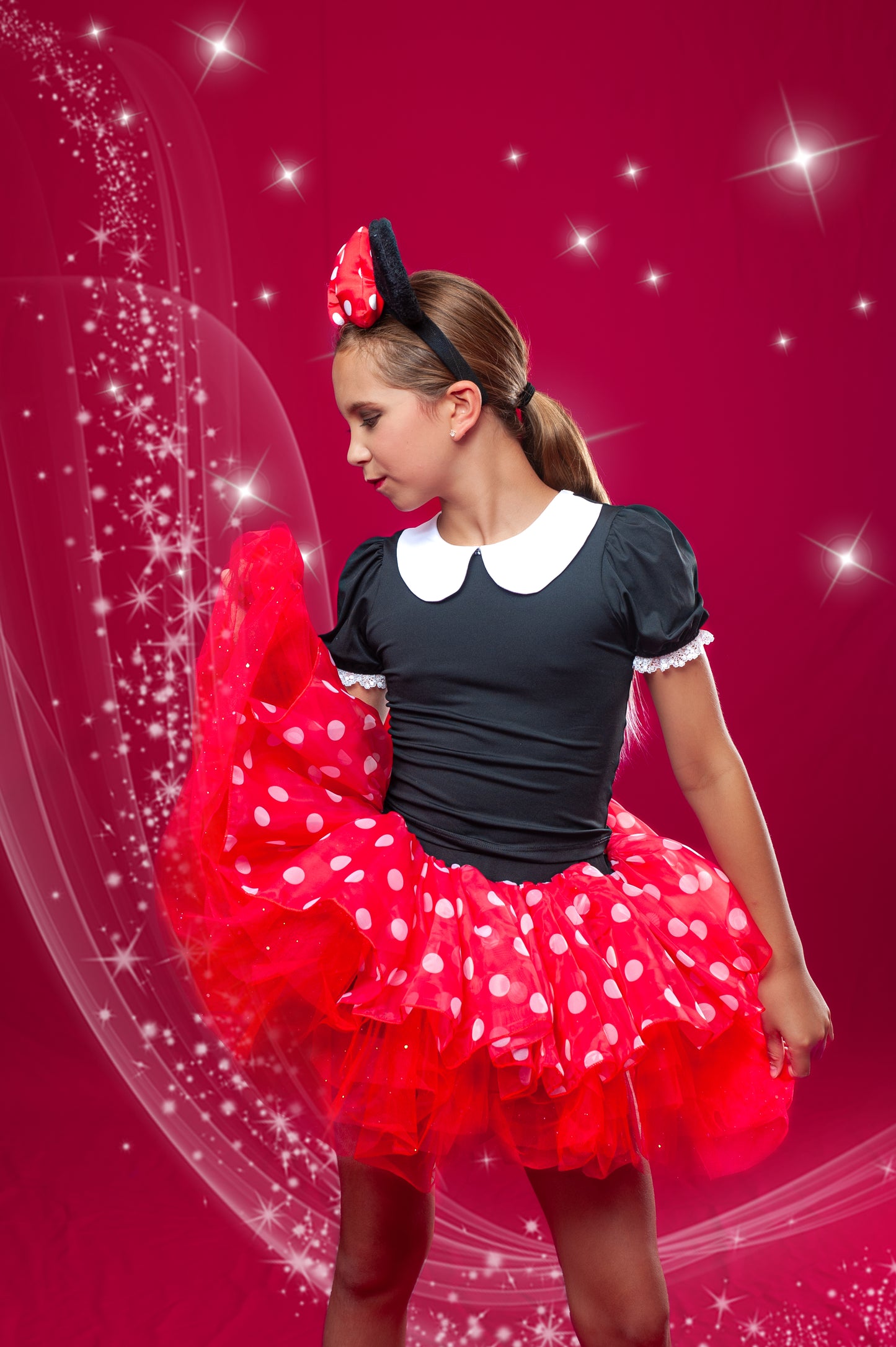 Red Minnie two piece tutu set full coverage
