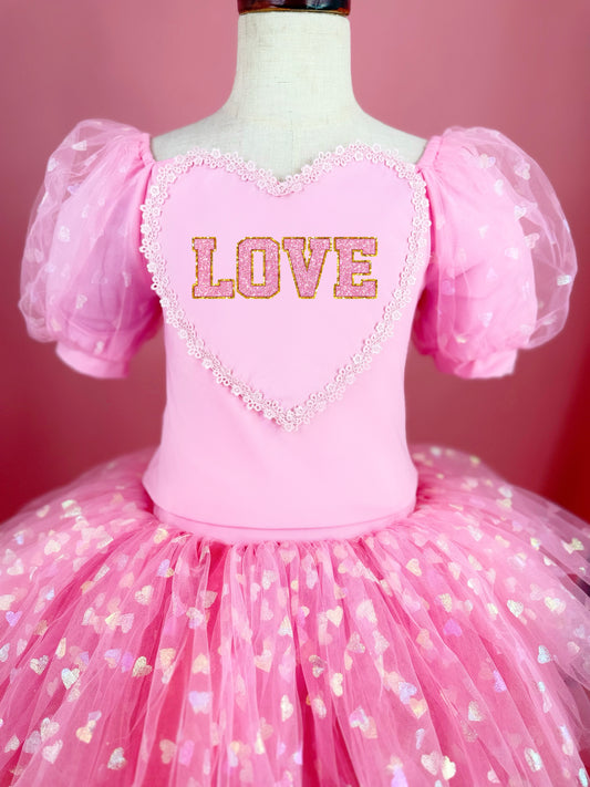 Love  image on heart tutu set