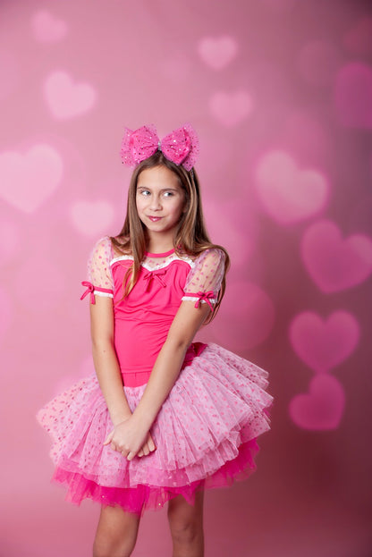 Heart open back tutu set