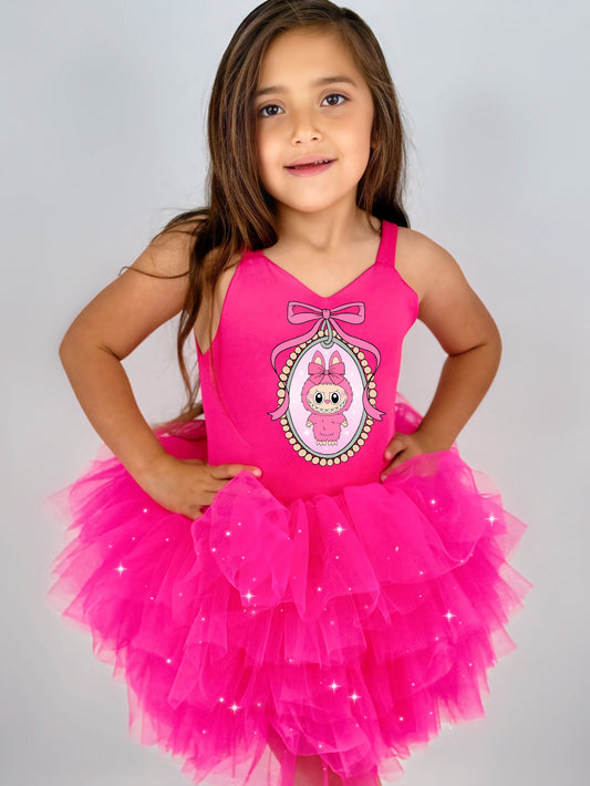 Labubu hot pink tutu one piece set coquette