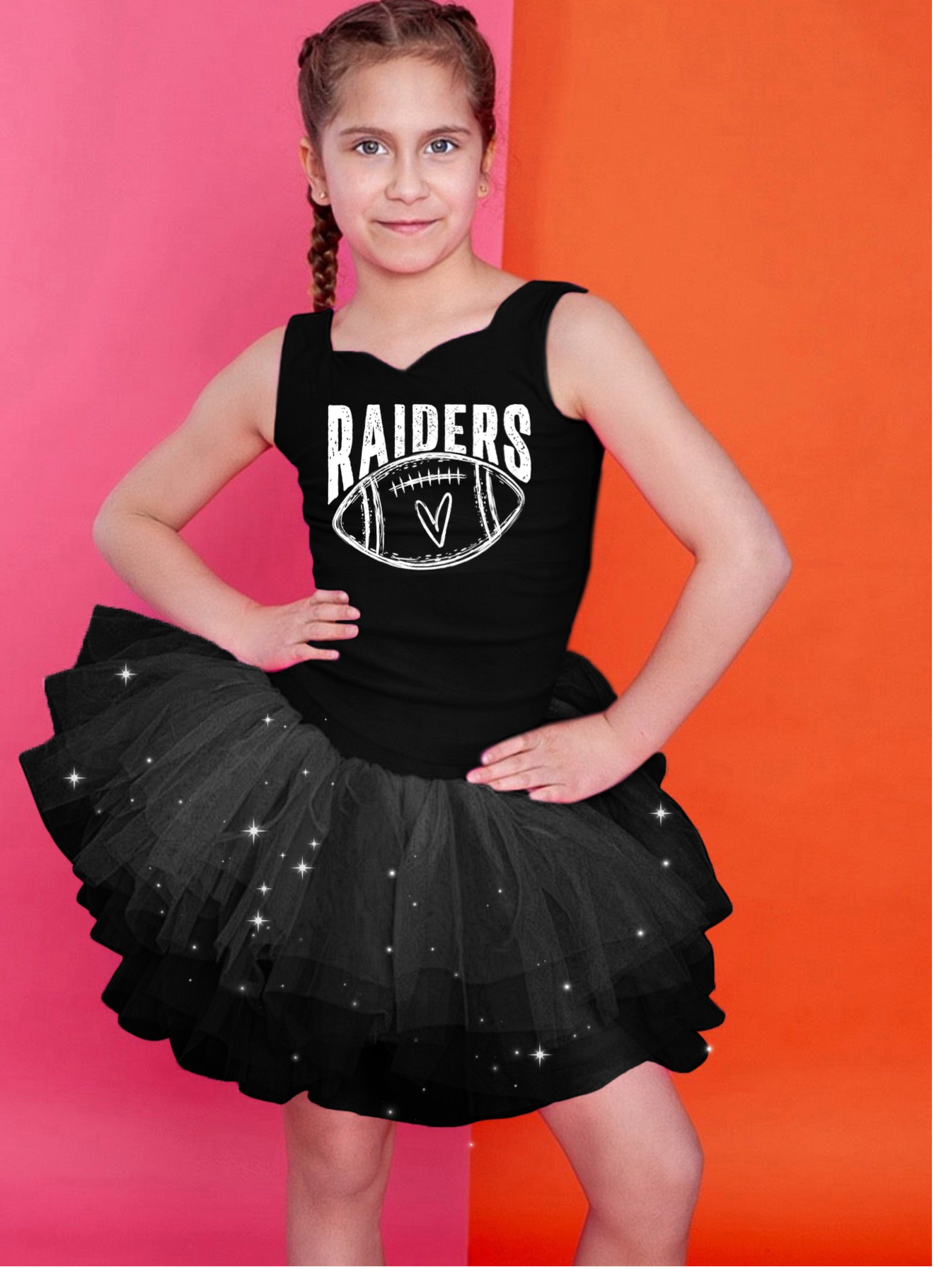 Raiders two piece tutu set full coverage (select your design and tutu)