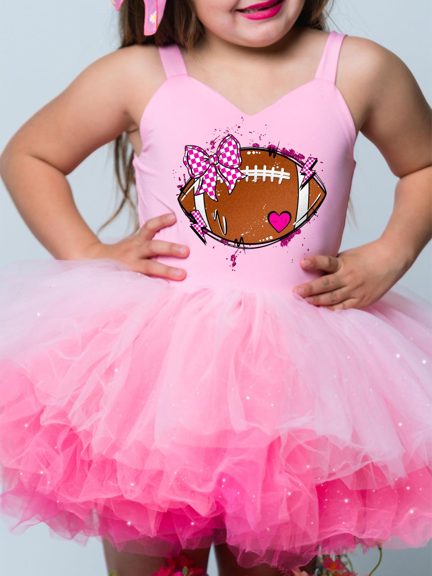 Football two piece tutu set full coverage or one piece (select your design and tutu)