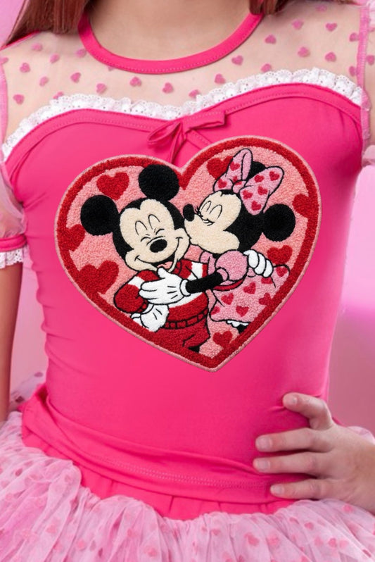 Mickey and Minnie faux patch tutu set