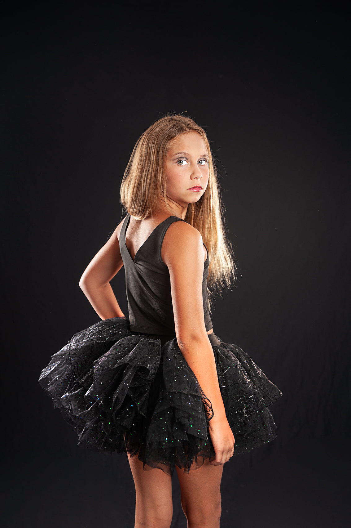 Black spiderweb tutu set 2 piece