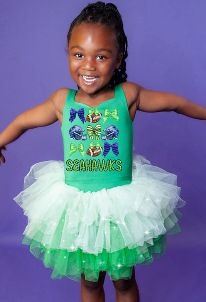 Seattle Seahawks two piece tutu set full coverage (select your design and tutu)