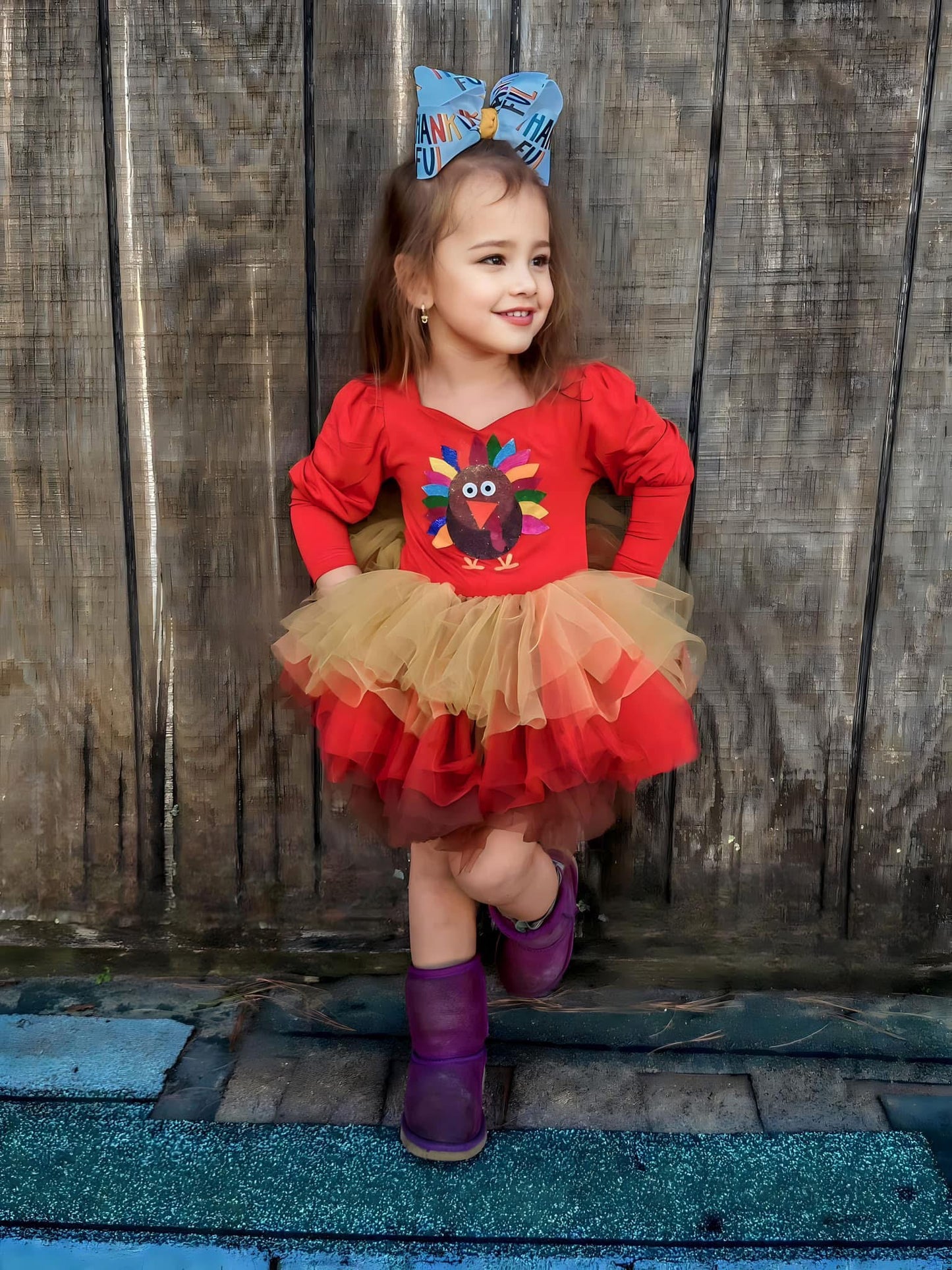 Colorful Turkey rust one piece