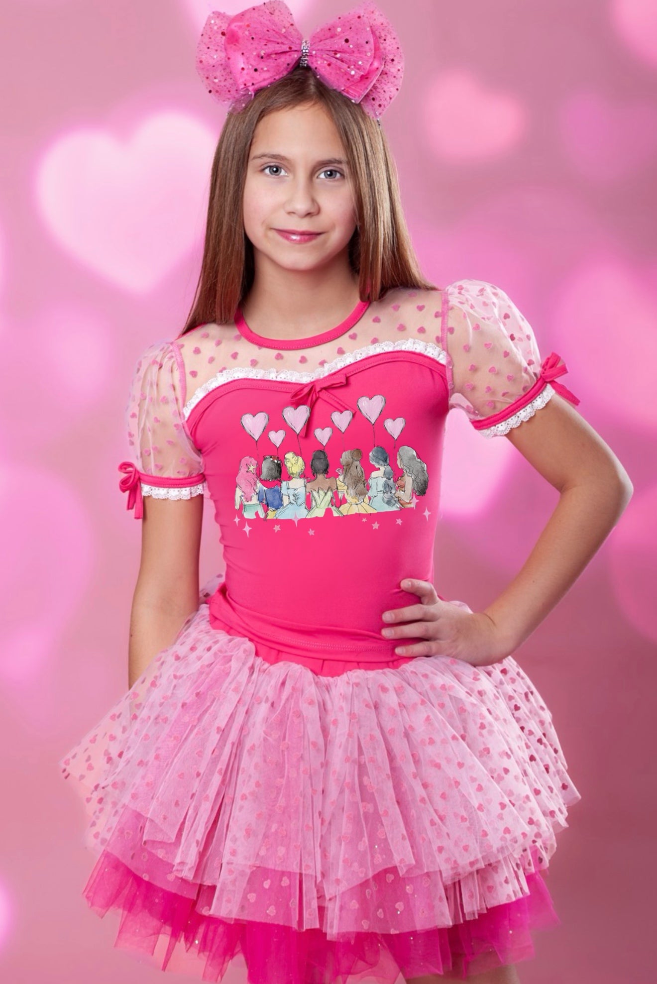 Princess hearts tutu set