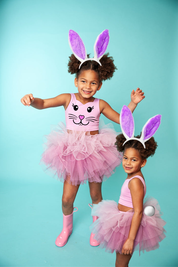 Purple BUNNY bamboo 2 piece set with Bunny ears and tail