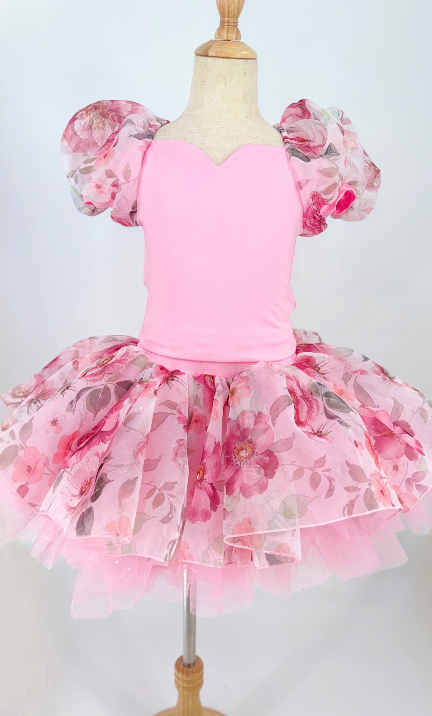 Floral mesh soft rhinestone tutu set Bamboo