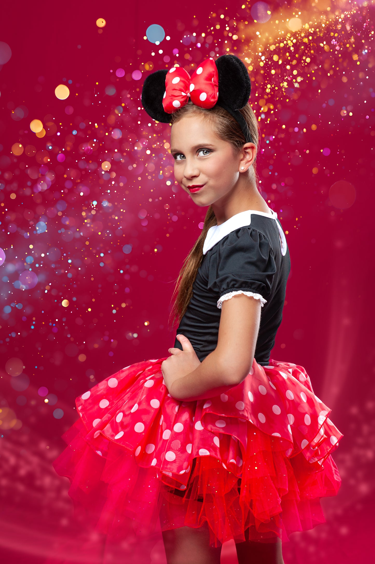 Red Minnie two piece tutu set full coverage