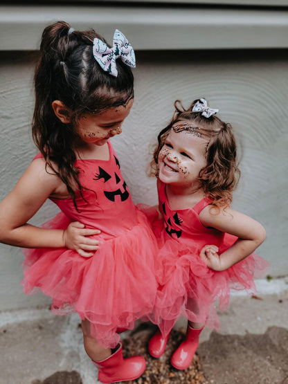 Hot pink pumpkin tutu leotard