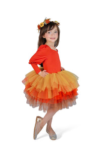 Rust tricolor soft tulle tutu Leo