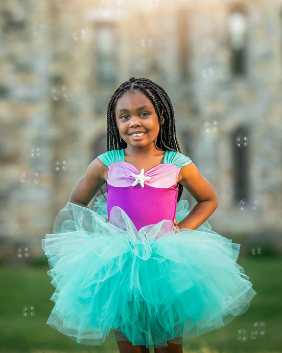 mermaid inspired tutu leotard