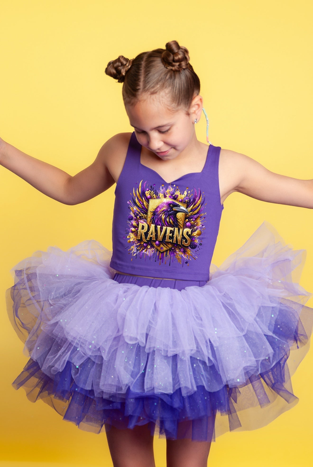 Ravens two piece tutu set full coverage (select your design and tutu)