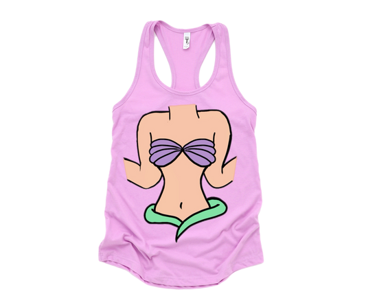 Mermaid princess body Mom Tank