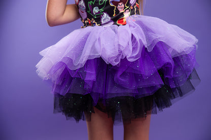 Villains print two piece tutu set full coverage
