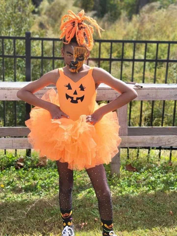 Orange pumpkin two piece tutu set glitter tulle