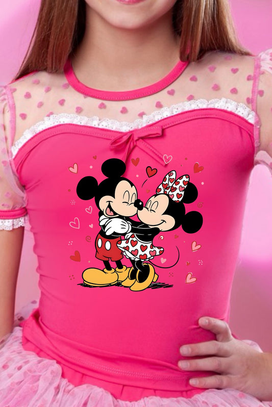 Red Hearts Mickey and Minnie tutu set