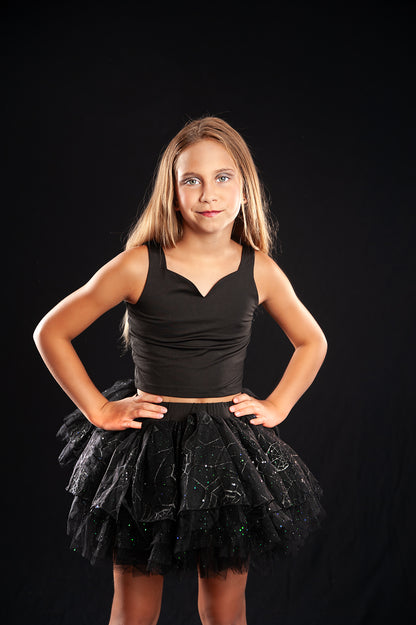 Black spiderweb tutu set 2 piece