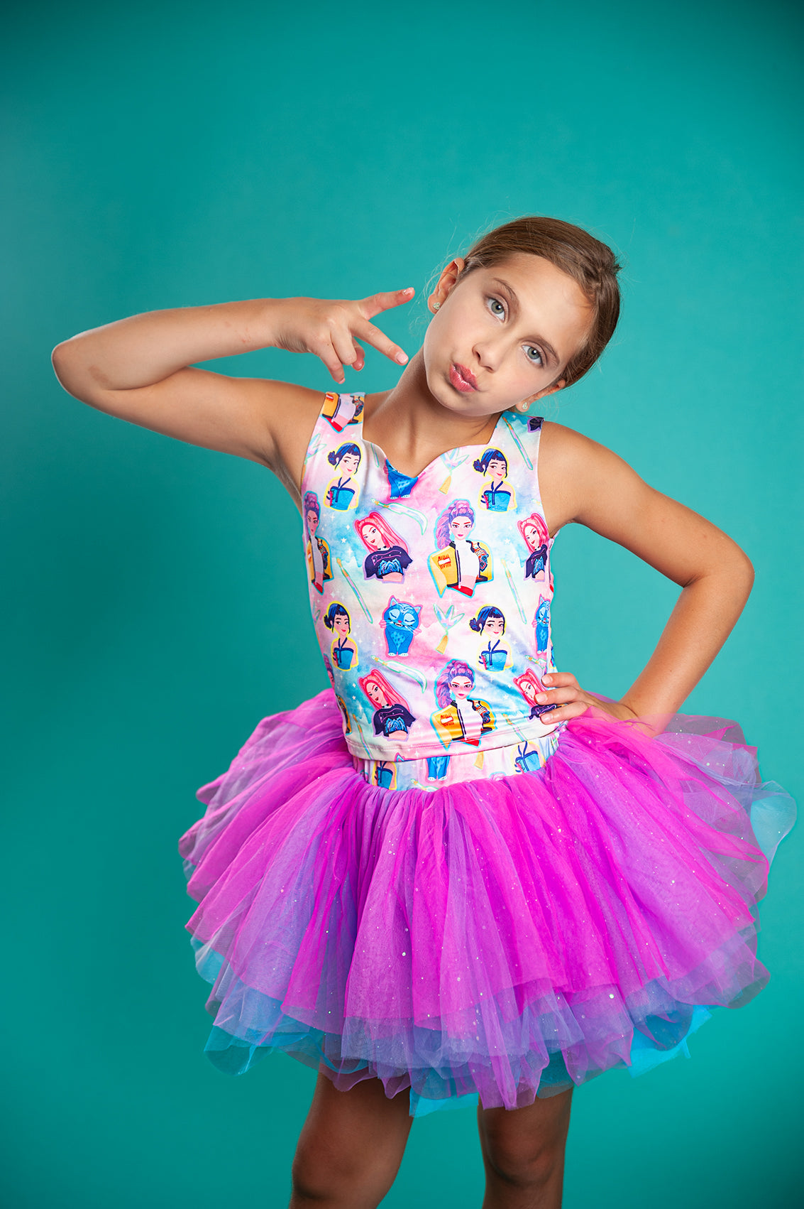 K pop tutu two piece set bamboo