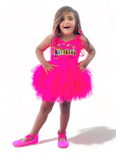 Load image into Gallery viewer, Birthday girl at the Land Neón pink soft tulle tutu leo