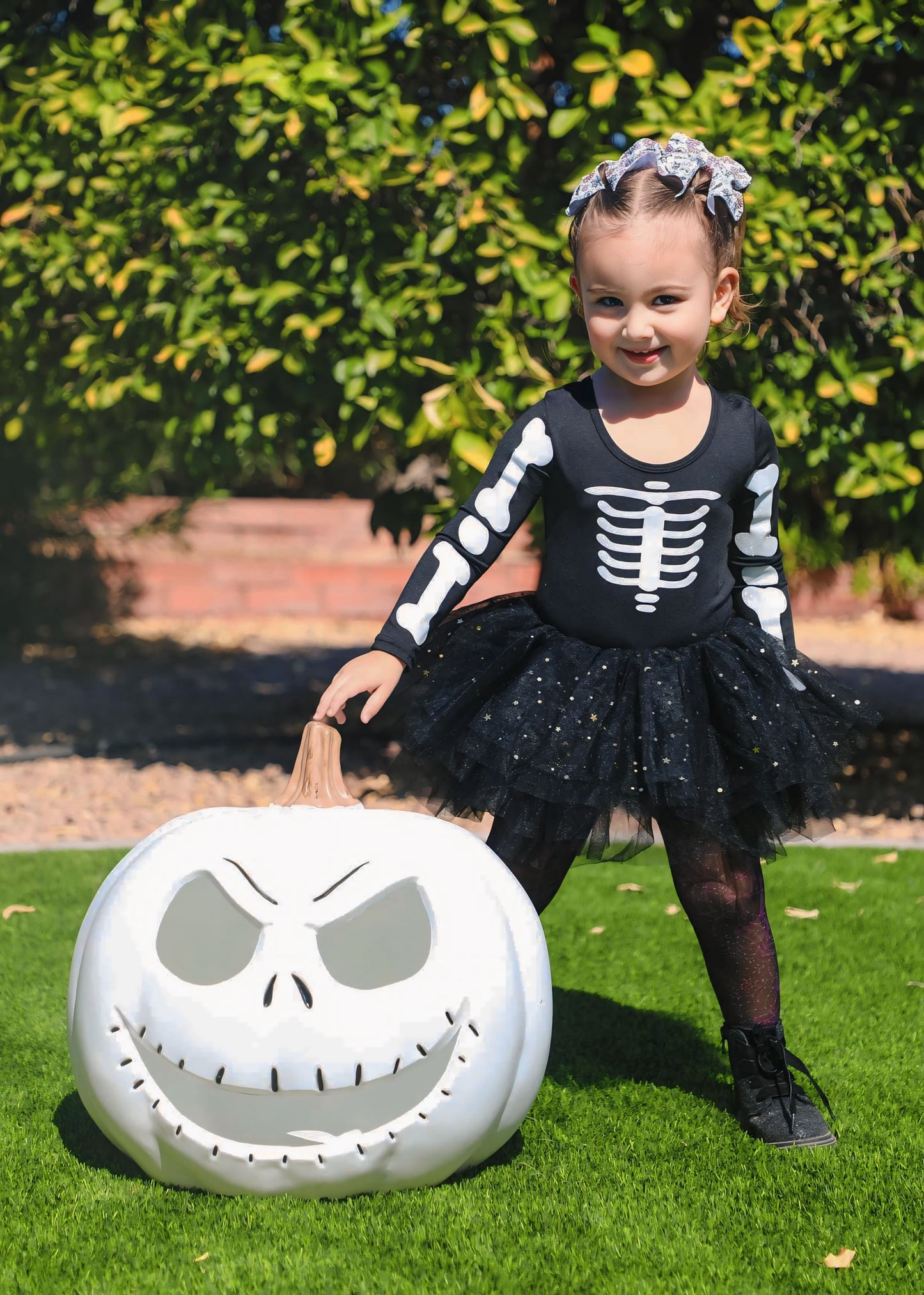 Skeleton black glitter tutu Leotard one piece