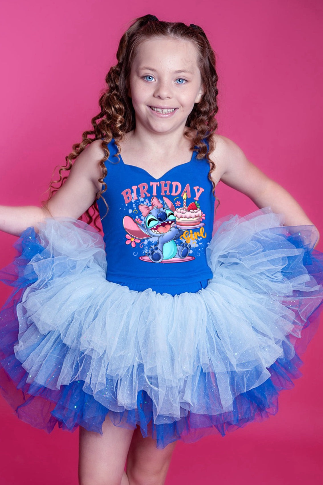 Stitch birthday girl Bamboo tutu set