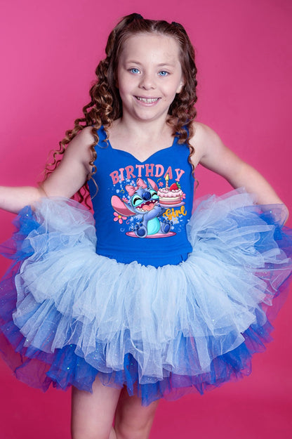 Stitch birthday girl Bamboo tutu set
