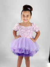 Load image into Gallery viewer, Spring floral lilac Ombré extra fluffy sweetheart tutu leotard