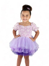 Load image into Gallery viewer, Spring floral lilac Ombré extra fluffy sweetheart tutu leotard