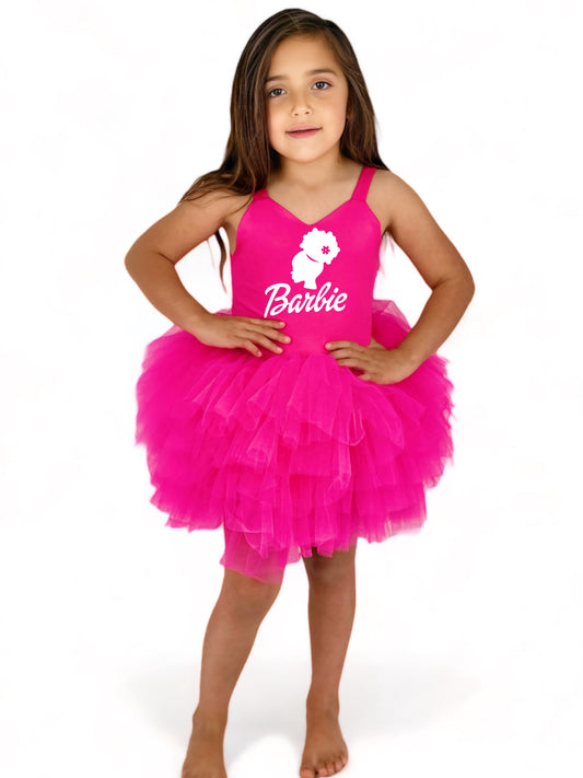 B Girl with head Glitter soft tulle
