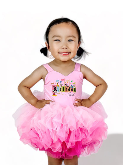 Disney birthday soft tulle one piece or two piece depending on size tutu leotard dress