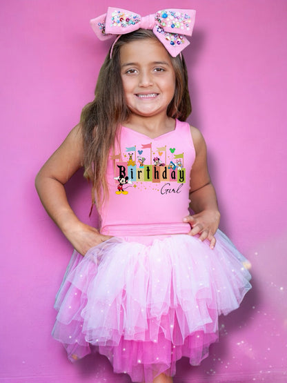 Disney birthday soft tulle one piece or two piece depending on size tutu leotard dress