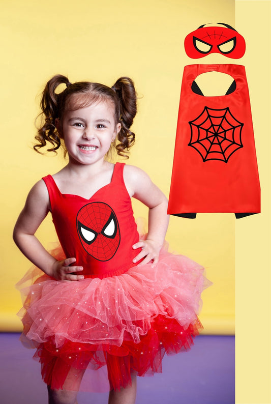 Spiderman 4 piece red tutu set with cape and mask