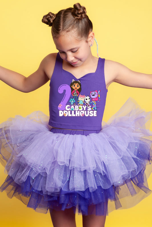 Gabby birthday bamboo two piece tutu set