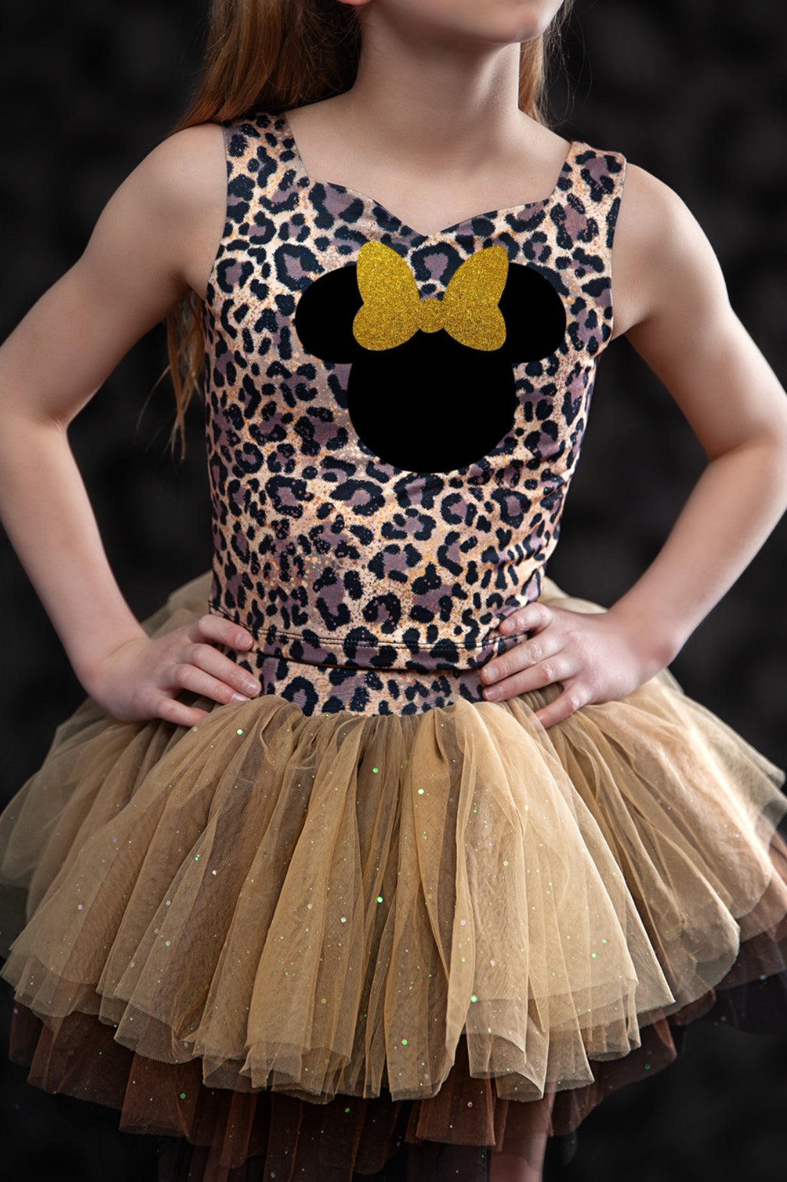 Minnie head safari leopard bamboo two piece set