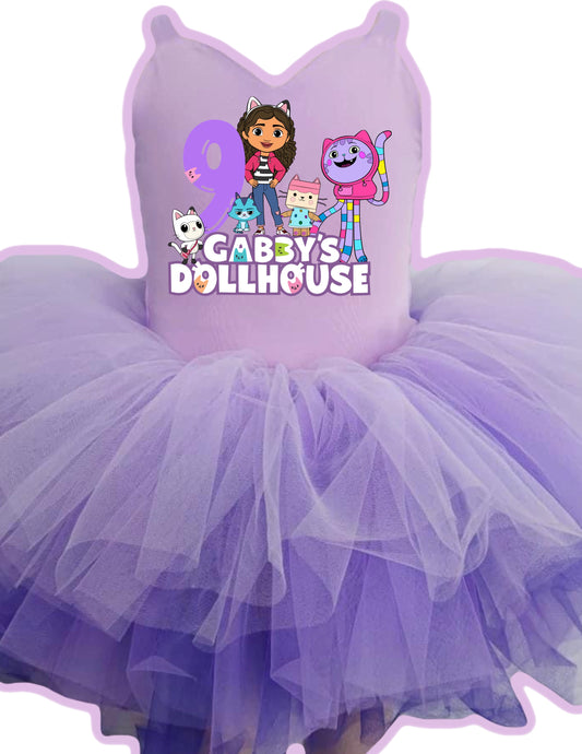 Gabby dollhouse custom number one piece purple soft tulle